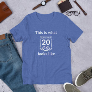 D&D Inspired T-Shirt - 'This is What Awesome Looks Like' with Custom Stat Block Design