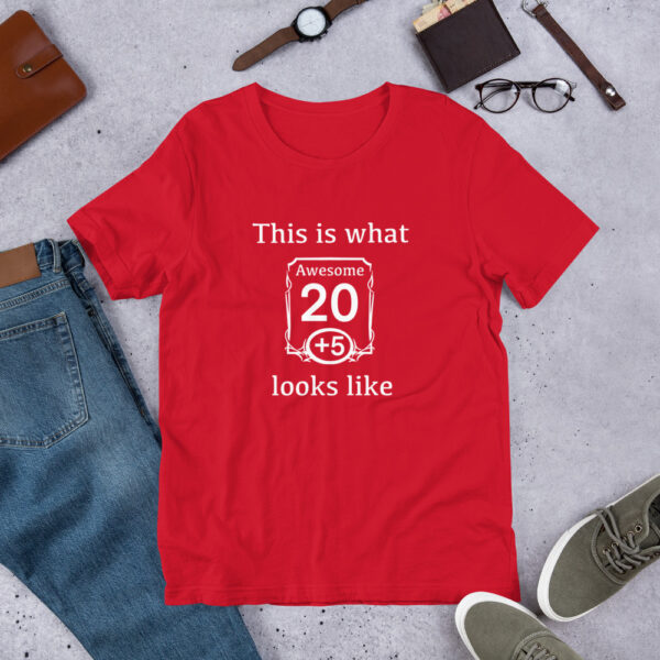 D&D Inspired T-Shirt - 'This is What Awesome Looks Like' with Custom Stat Block Design - Image 2