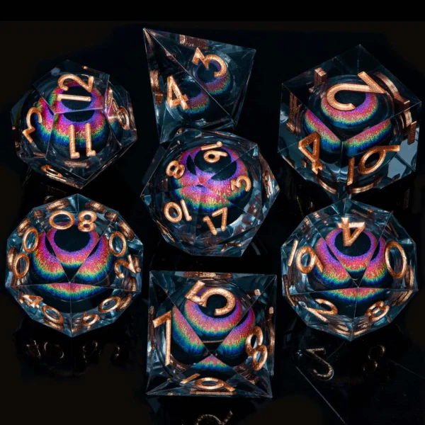 D and D Liquid Flow Core Dragon Eye Resin Dice Set - Image 14