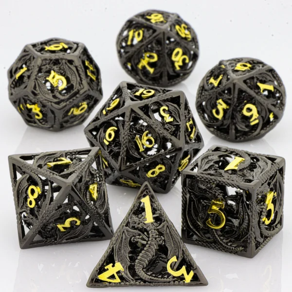 D&D Hollow Metal Dragon Dice Set - Image 7