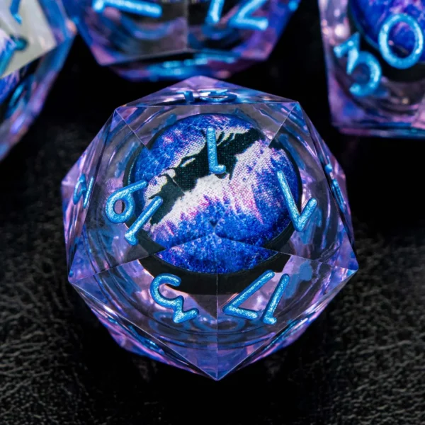 D and D Liquid Flow Core Dragon Eye Resin Dice Set