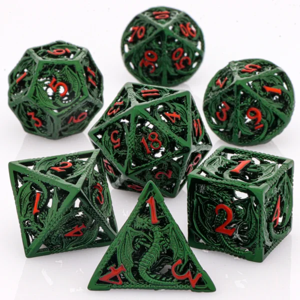 D&D Hollow Metal Dragon Dice Set - Image 13