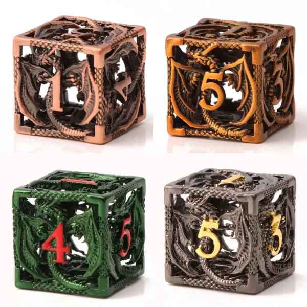 D&D Hollow Metal Dragon Dice Set - Image 6
