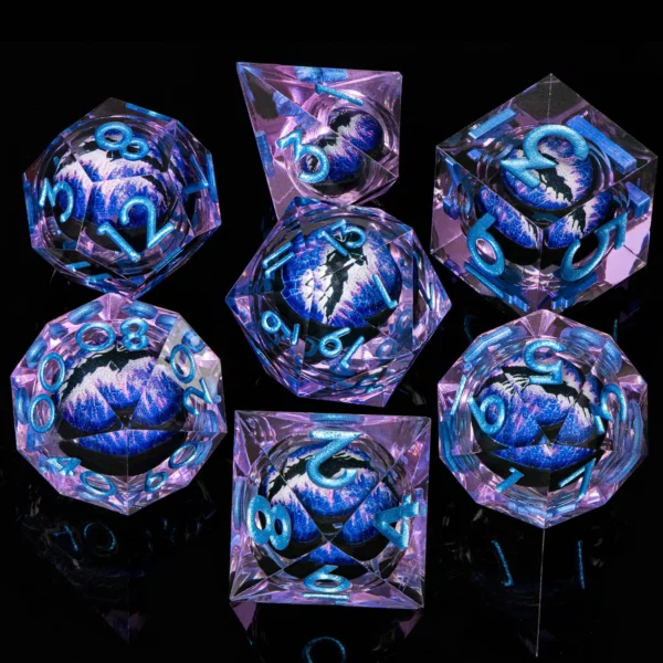 D and D Liquid Flow Core Dragon Eye Resin Dice Set - Image 11