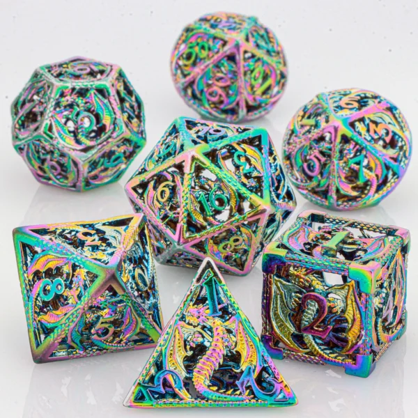 D&D Hollow Metal Dragon Dice Set - Image 10