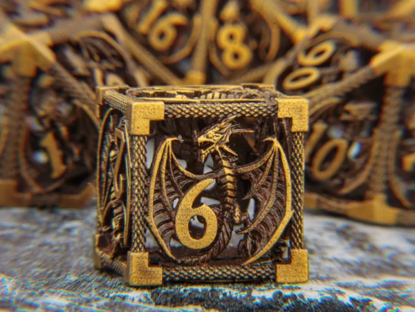 D&D Hollow Metal Dragon Dice Set - Image 2