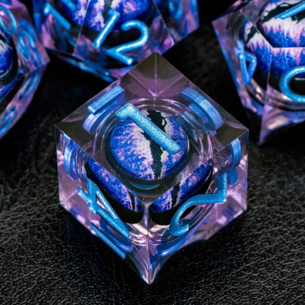 D and D Liquid Flow Core Dragon Eye Resin Dice Set - Image 2
