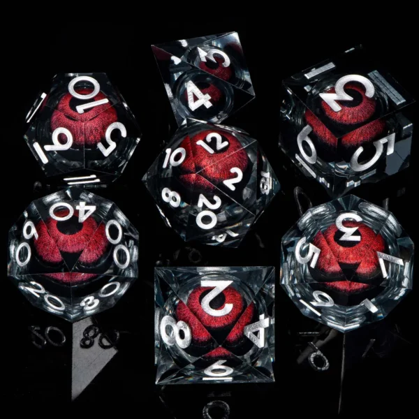 D and D Liquid Flow Core Dragon Eye Resin Dice Set - Image 13