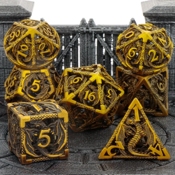 D&D Hollow Metal Dragon Dice Set - Image 5